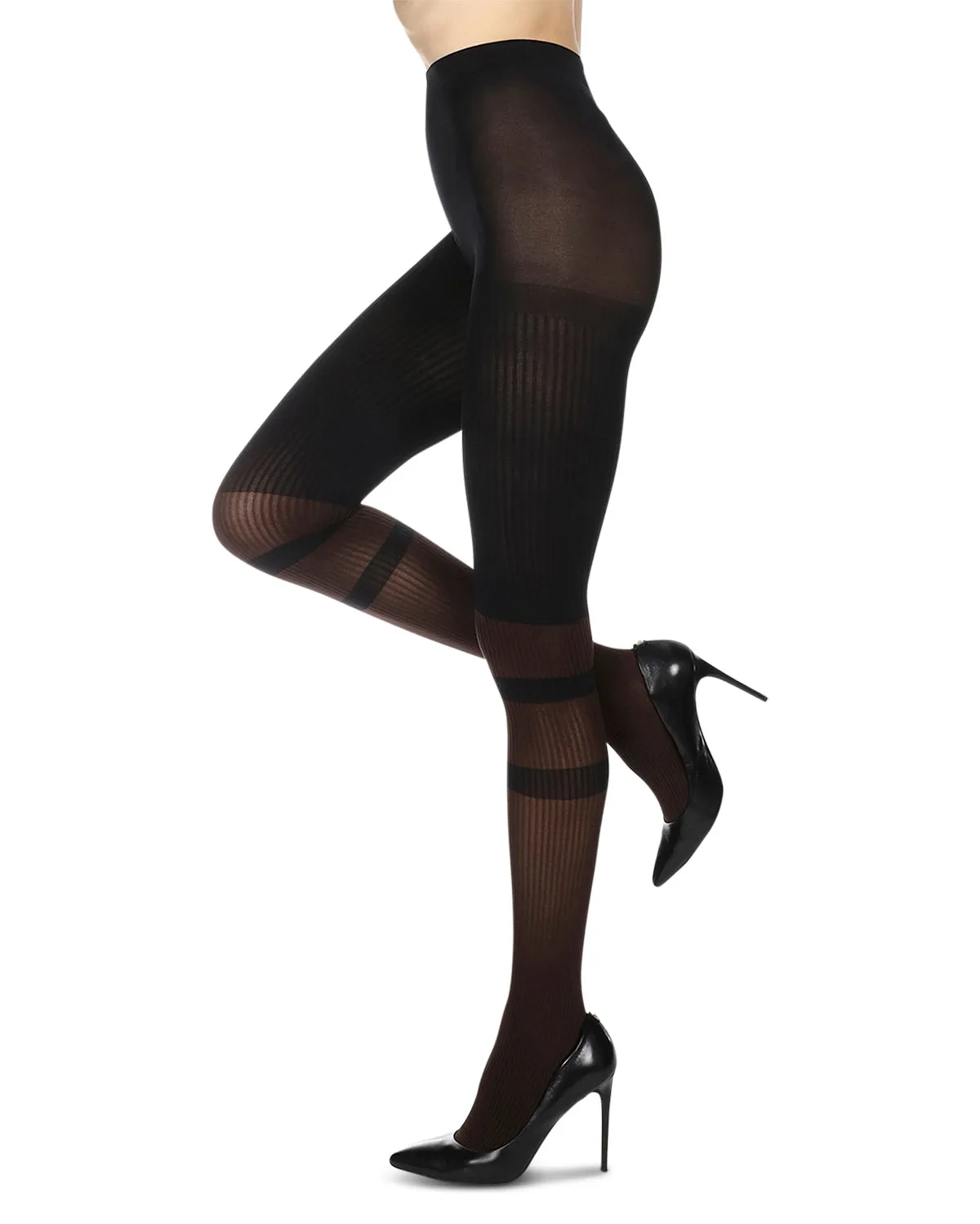 Women's Sportif Rib Nylon Fashion Tights sold by MeMoi product image thumbnail 2