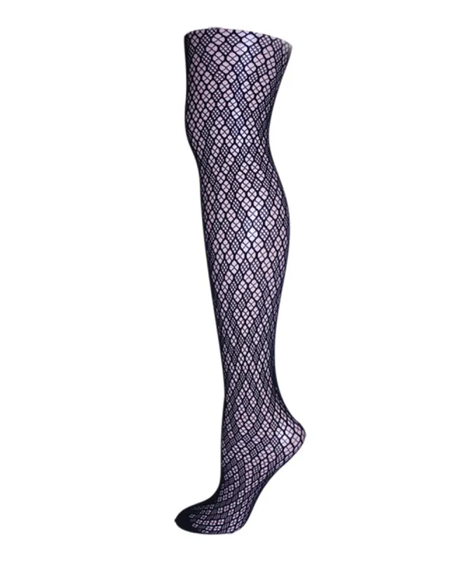 Women's Checkered Diamonds Nylon Net Tights sold by MeMoi