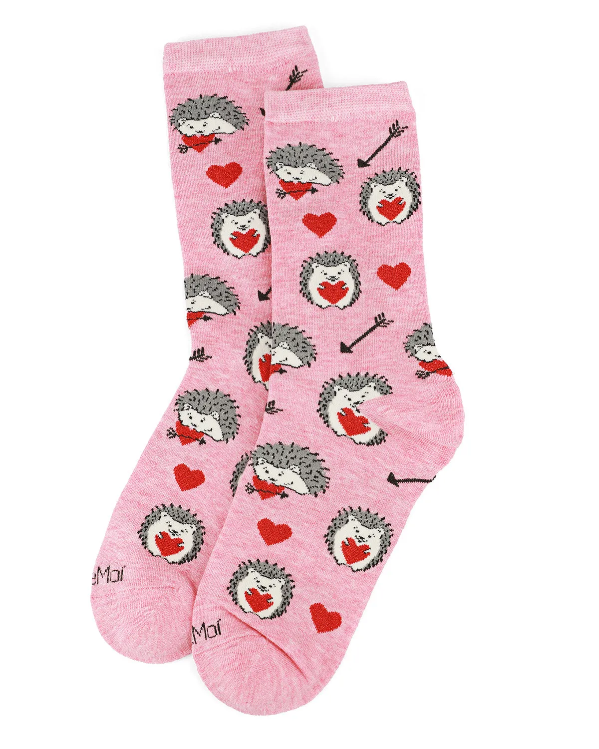 Love Struck Hedgehog Bamboo Blend Crew Sock sold by MeMoi product image thumbnail 3