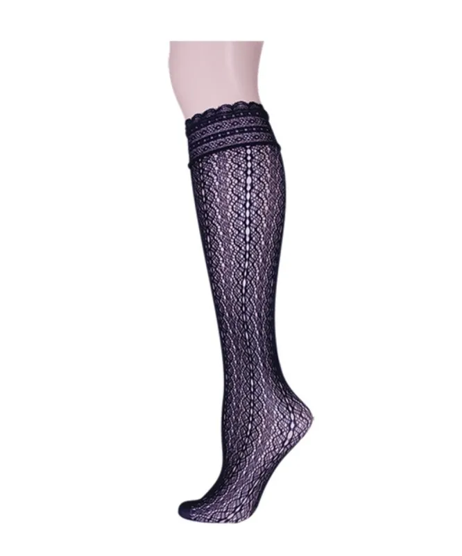 Ornate Lace Net Knee High Socks sold by MeMoi