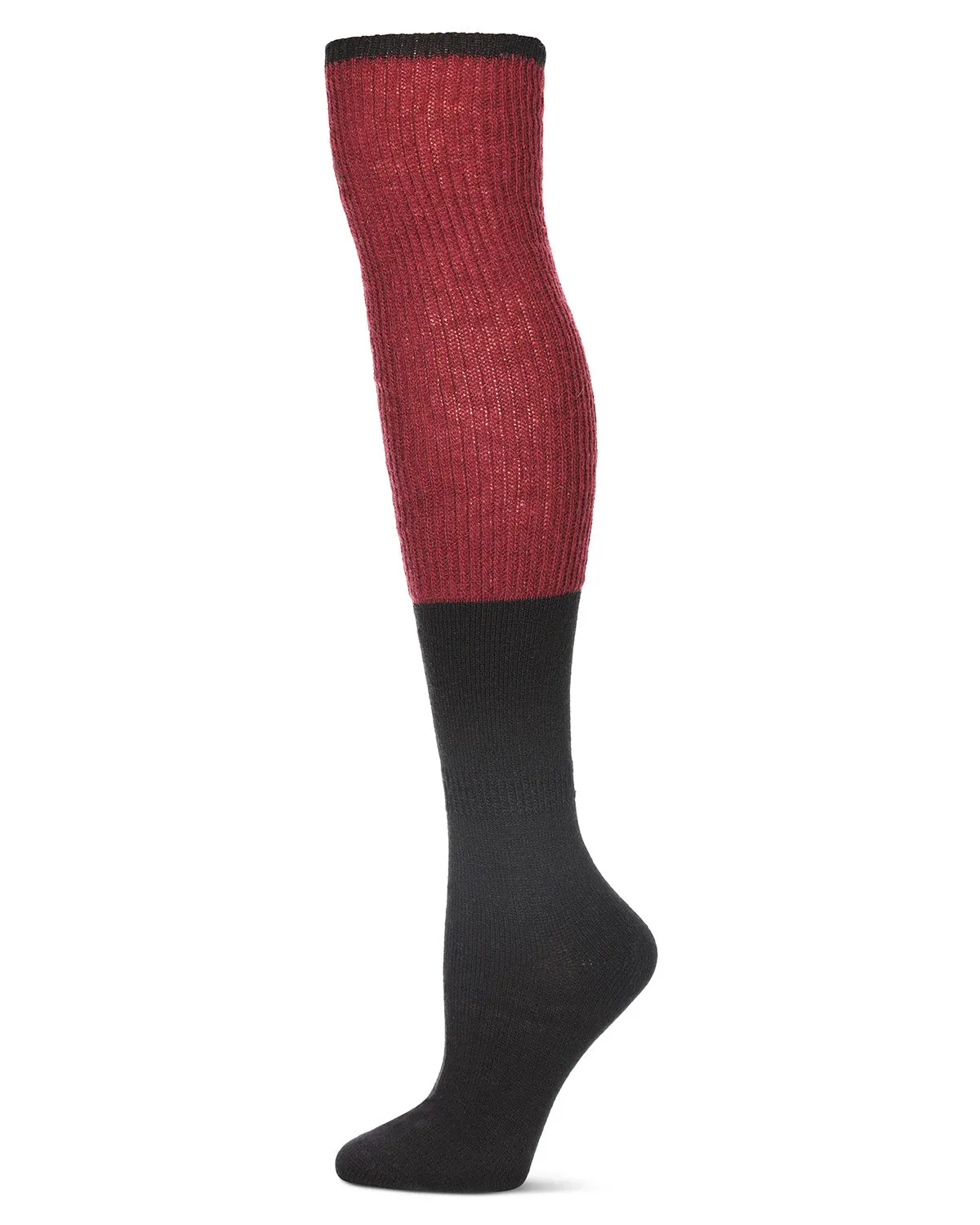 Women's Two Tone Ribbed Wool Over The Knee Socks sold by MeMoi product image thumbnail 2