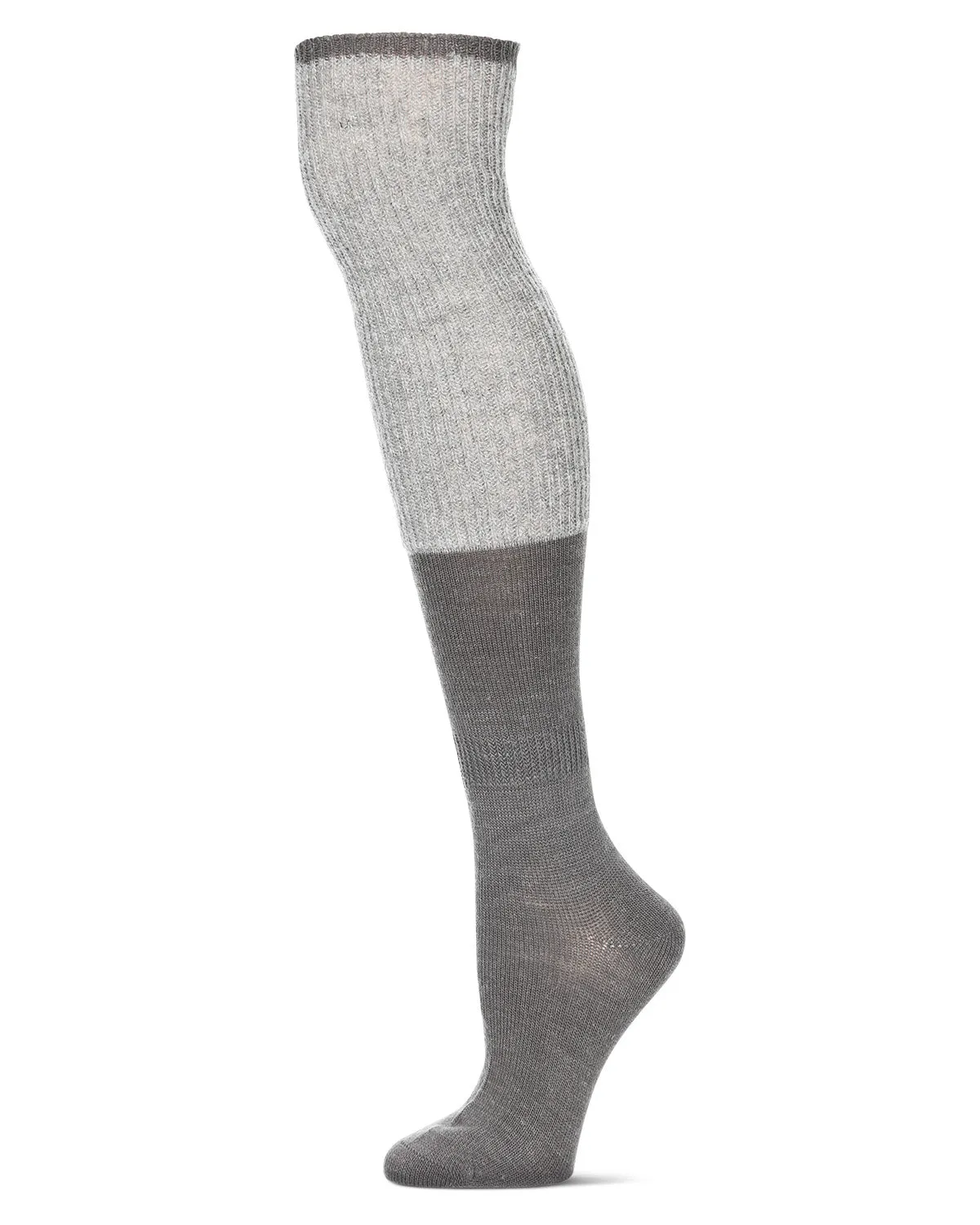 Women's Two Tone Ribbed Wool Over The Knee Socks sold by MeMoi product image thumbnail 3