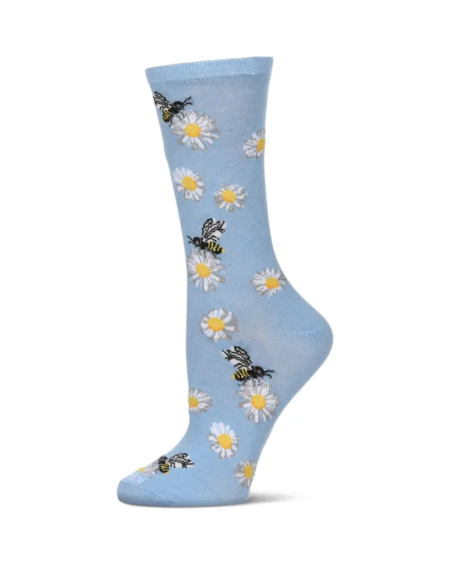 Daisy Bees Bamboo Blend Crew Sock sold by MeMoi