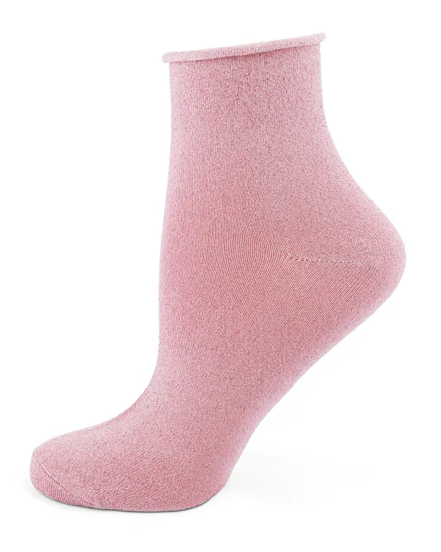 Women's Shimmer Roll Top Shortie Socks sold by MeMoi