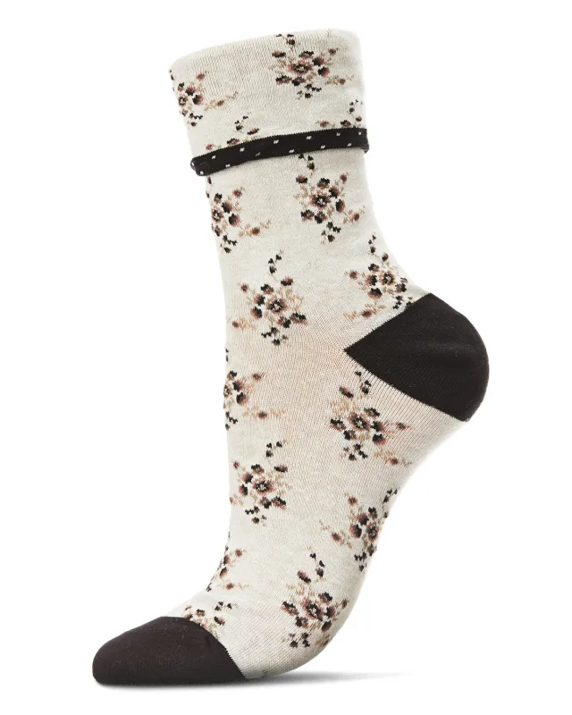 Vintage Floral Women's Cotton Blend Ankle Socks sold by MeMoi