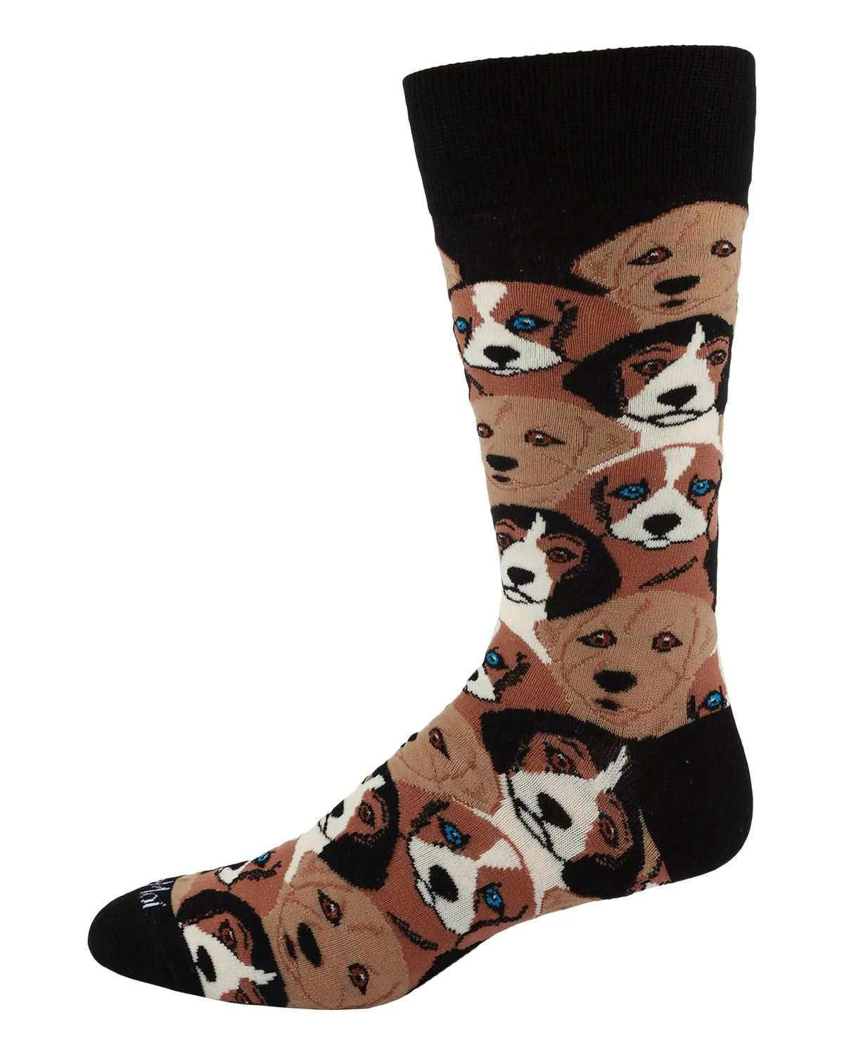 Men's Puppy Dog Face Bamboo Blend Novelty Crew Sock sold by MeMoi