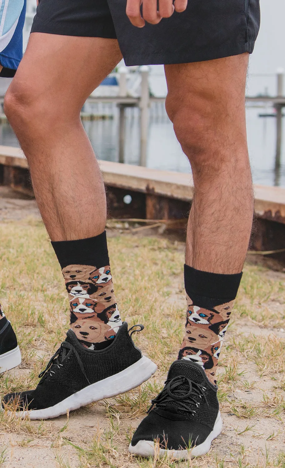 Men's Puppy Dog Face Bamboo Blend Novelty Crew Sock sold by MeMoi product image thumbnail 4