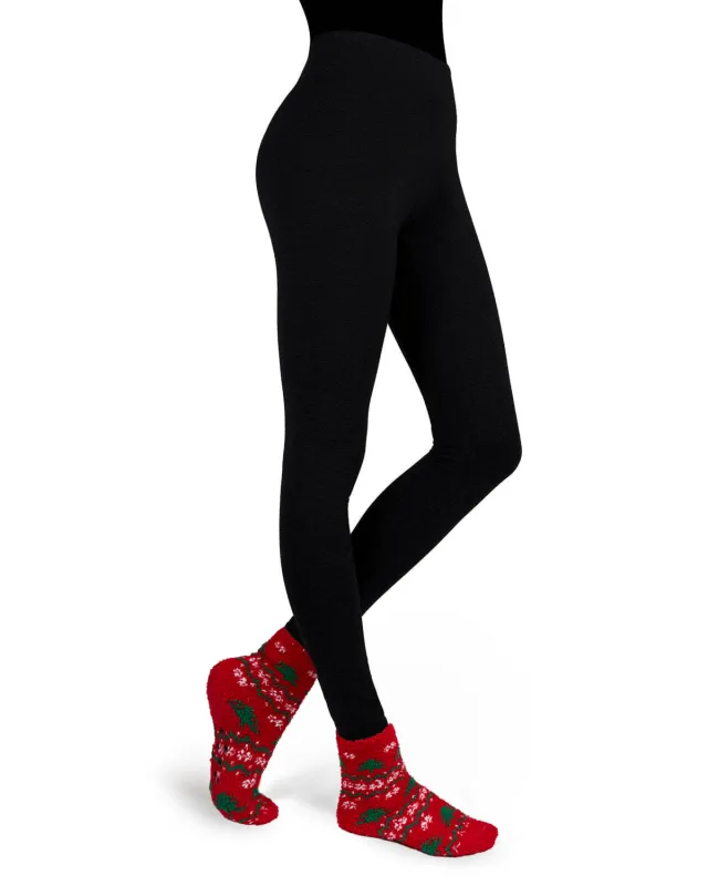 Women's Christmas Tree Cozy Socks & Legging Set sold by MeMoi