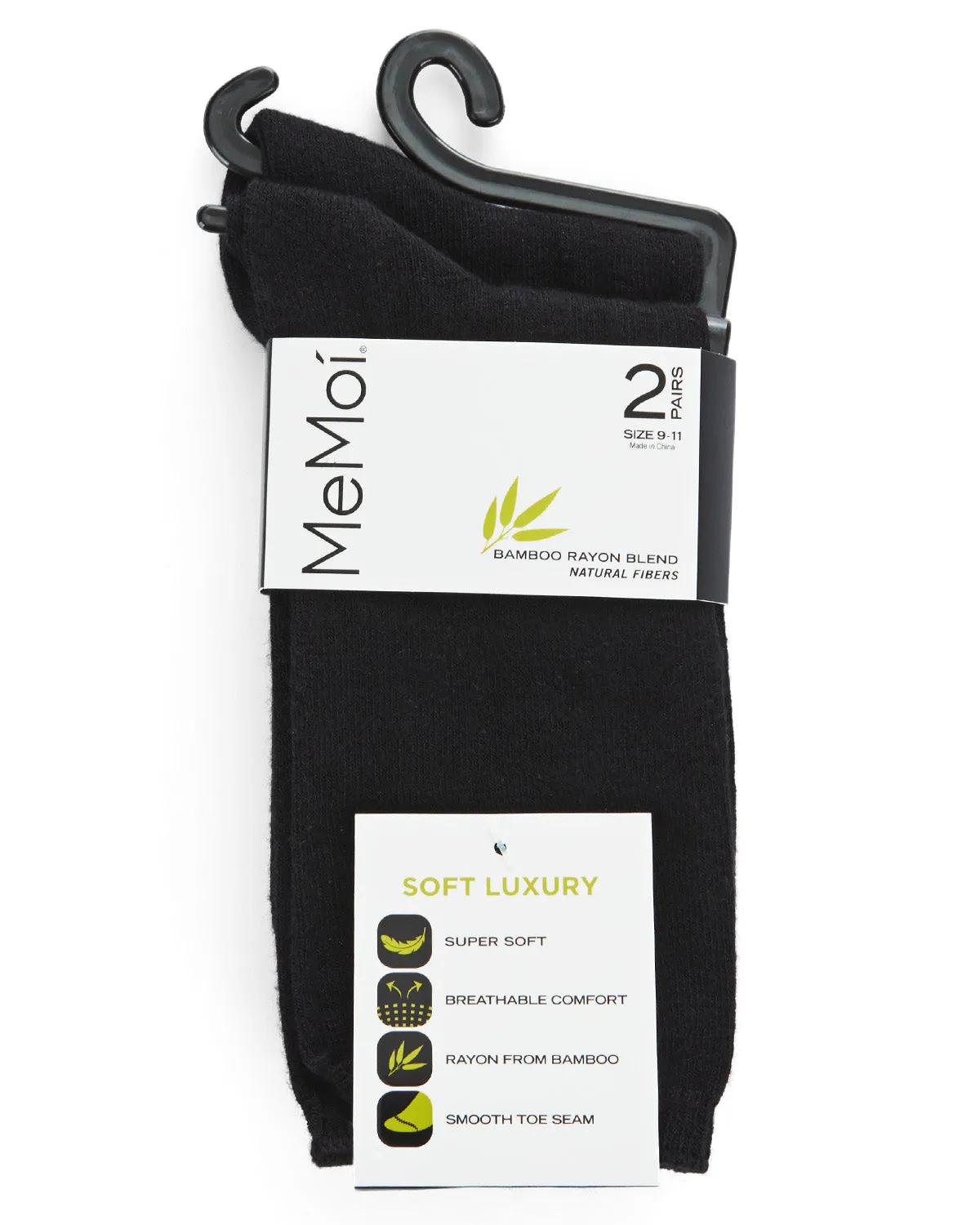 Women's 2 Pair Pack Bamboo Blend Flat Crew Socks sold by MeMoi product image thumbnail 3