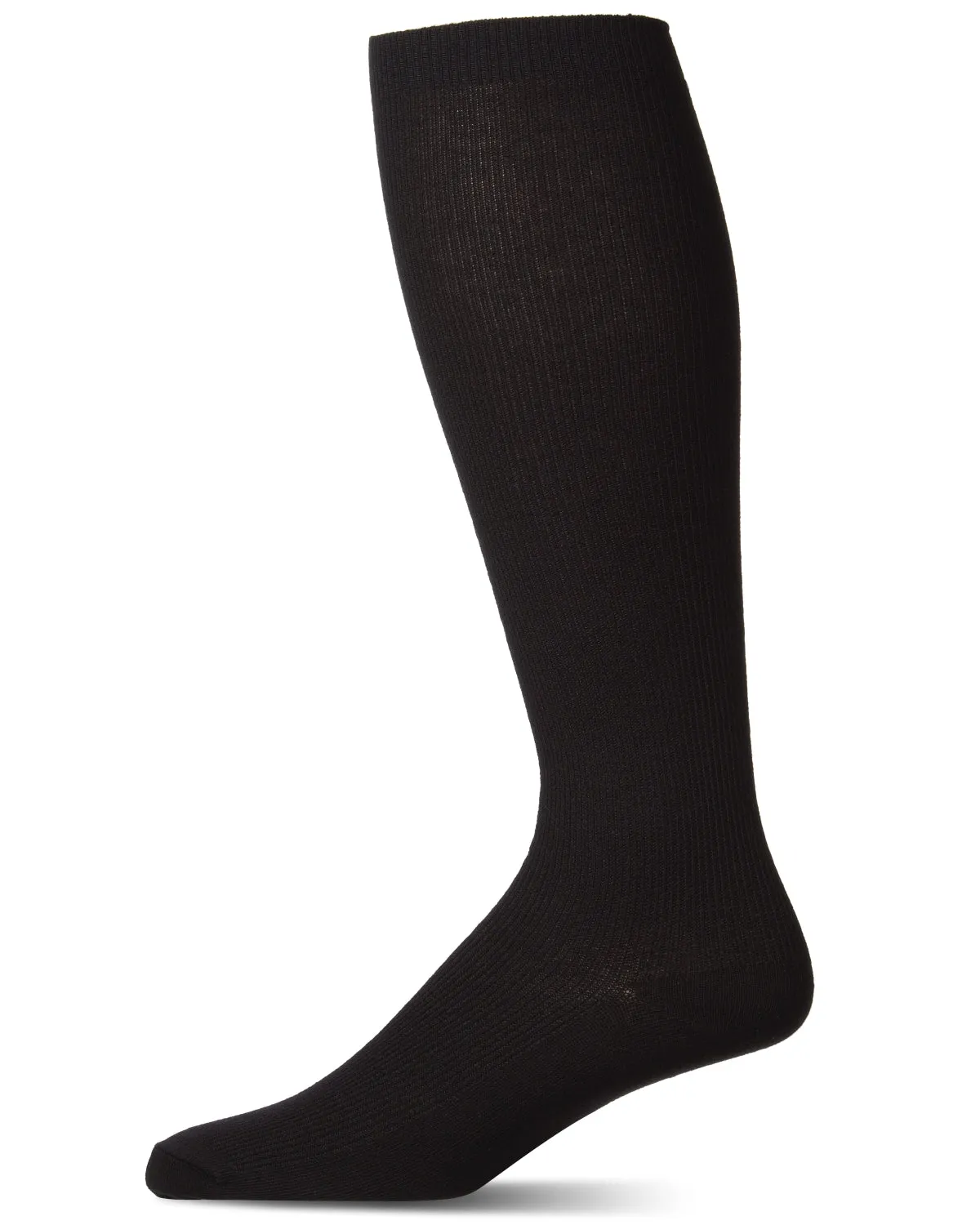 Men's Ribbed Cotton-Rich Over-the-Calf Solid-Color Dress Sock sold by MeMoi