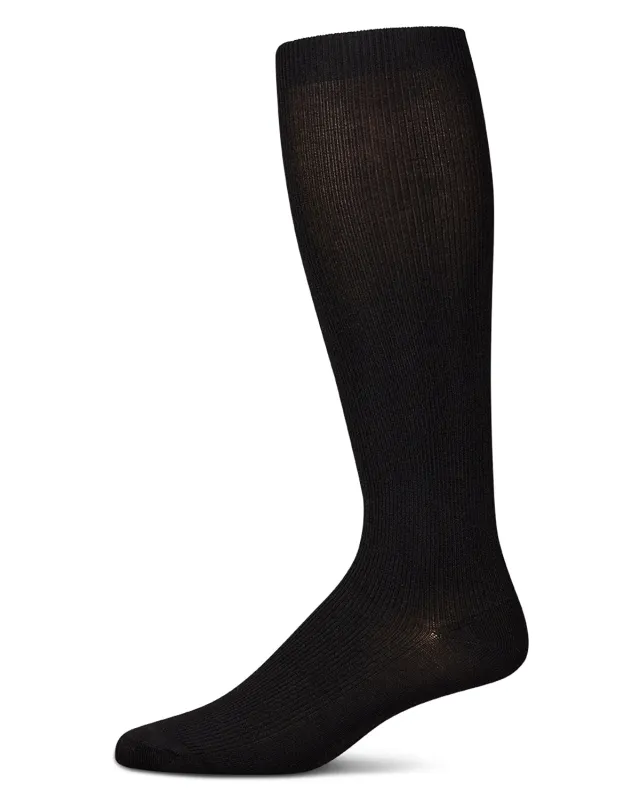 Men's Ribbed Modal-Blend Over-the-Calf Solid-Color Dress Sock sold by MeMoi