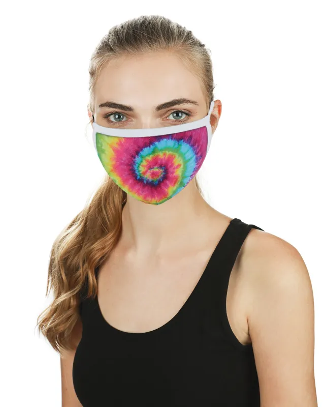 Pastel Groovy Tie-Dye Unisex Face Covering sold by MeMoi