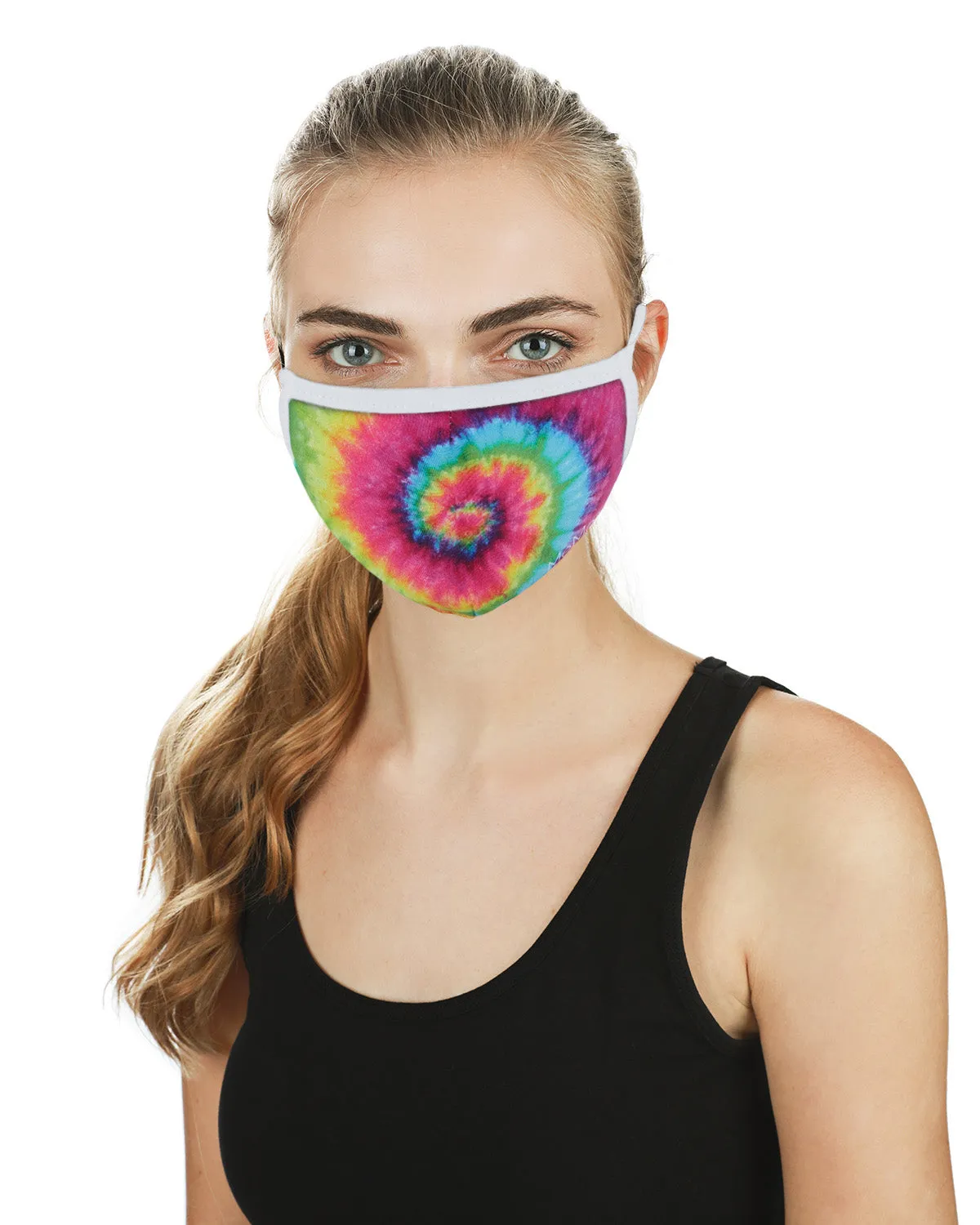 Pastel Groovy Tie-Dye Unisex Face Covering sold by MeMoi