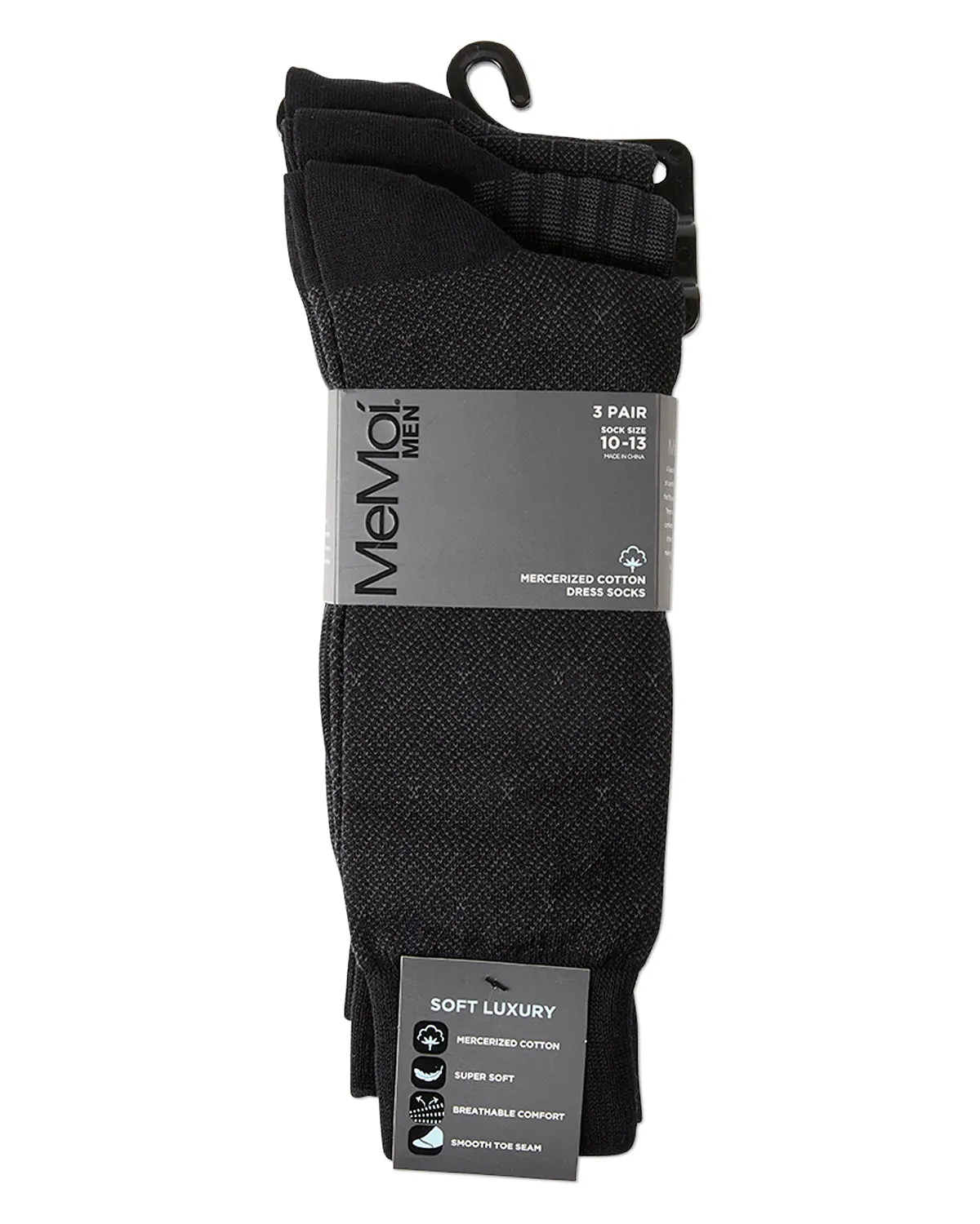 Men's 3 Pair Pack Assorted Mercerized Cotton Blend Crew Socks sold by MeMoi product image thumbnail 5
