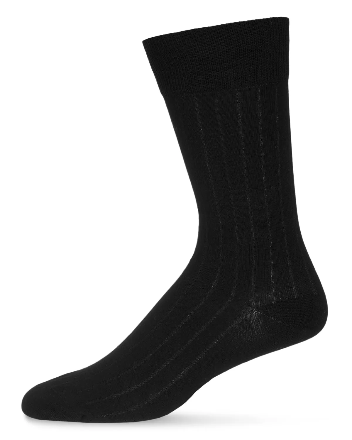 Men's 3 Pair Pack Wide Ribbed Mercerized Cotton Crew Socks sold by MeMoi product image thumbnail 3