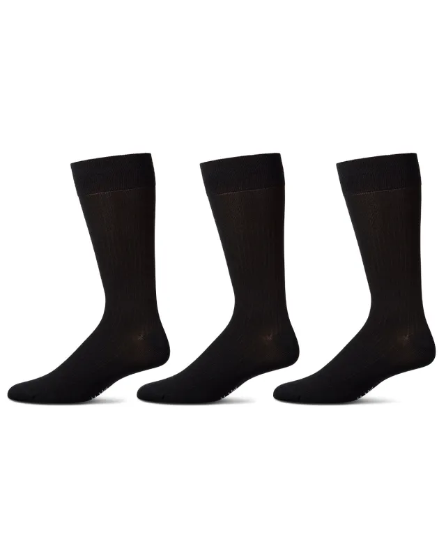Thin Ribbed Men's Mercerized Cotton Socks 3 Pack sold by MeMoi
