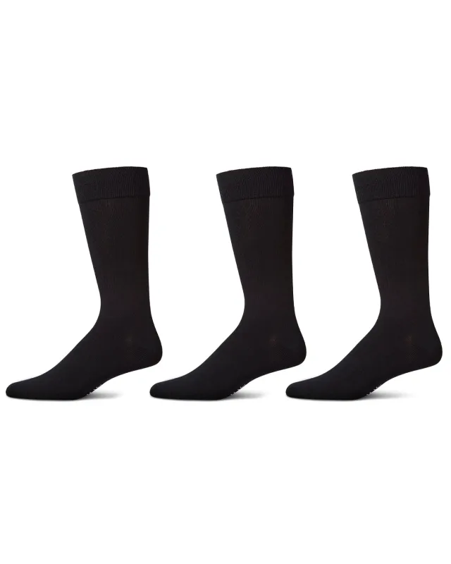 Men's 3 Pair Pack Flat Knit Mercerized Cotton Crew Socks sold by MeMoi