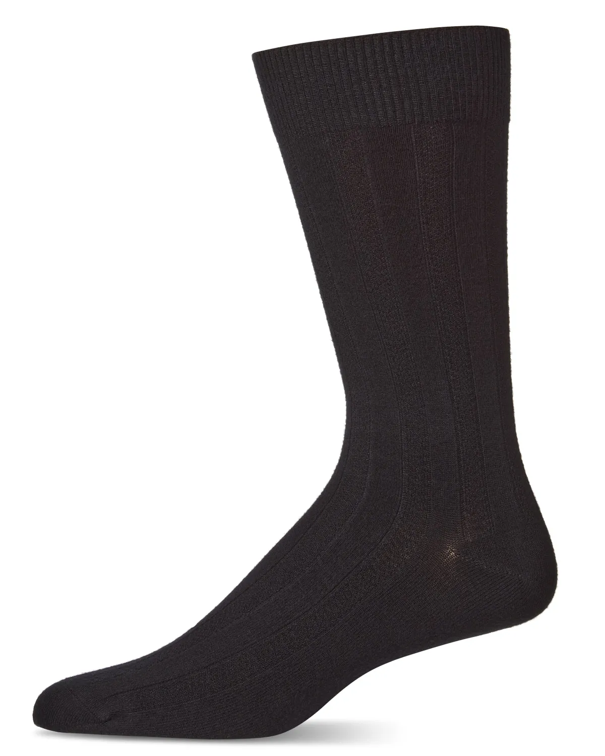 Men's Bamboo Blend Solid Woven Ribbed Crew Socks sold by MeMoi