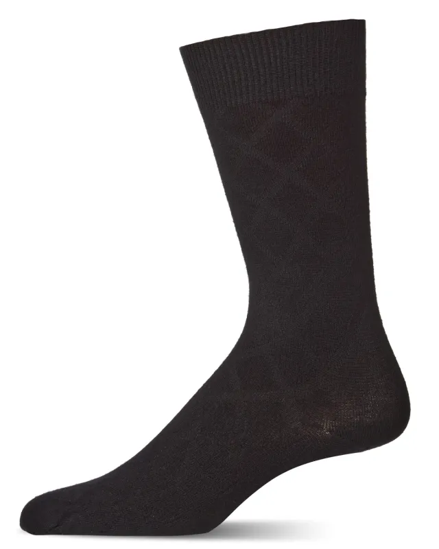Men's Bamboo Blend Solid Diamond Crew Socks sold by MeMoi