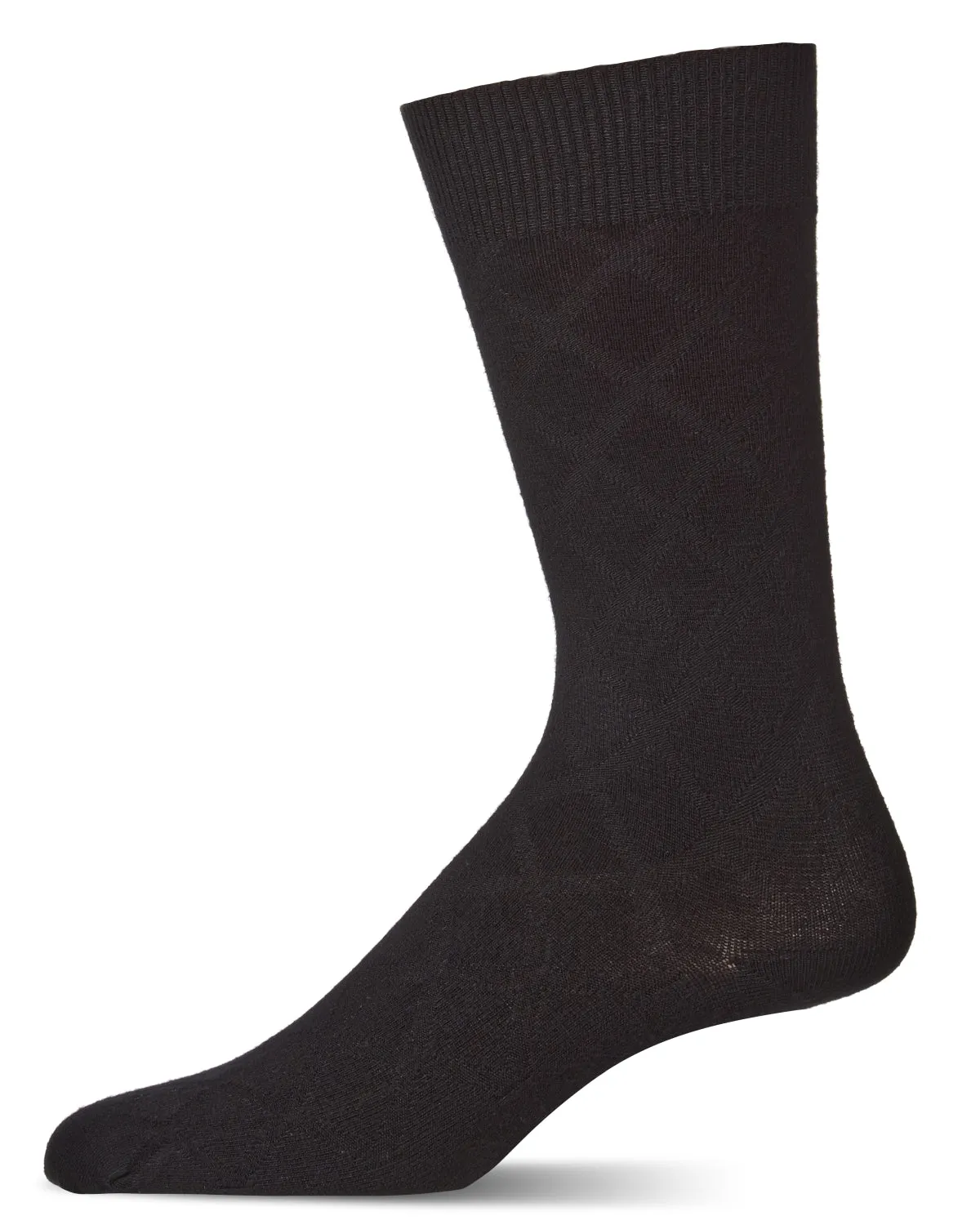 Men's Bamboo Blend Solid Diamond Crew Socks sold by MeMoi