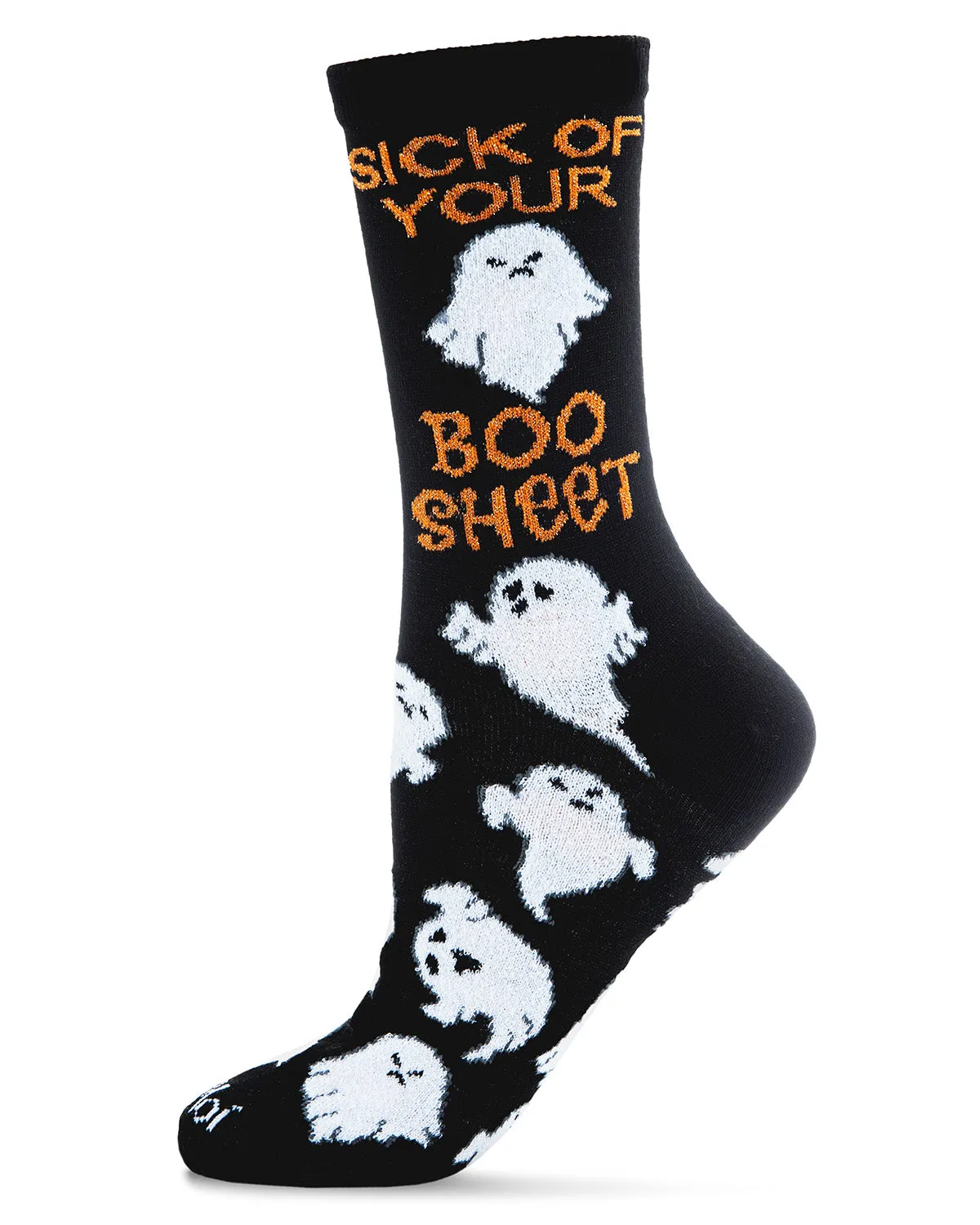 Sick of Your Boo Sheet Ghostly Crew Socks sold by MeMoi