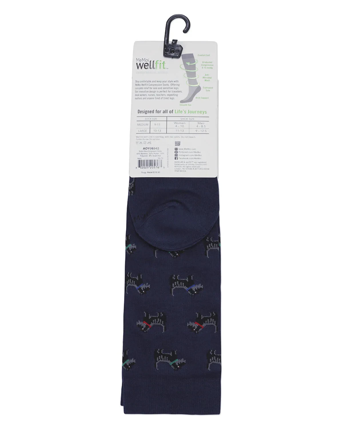 Men's Scottie Dogs Bamboo Blend 8-15mmHg Graduated Compression Socks sold by MeMoi product image thumbnail 5