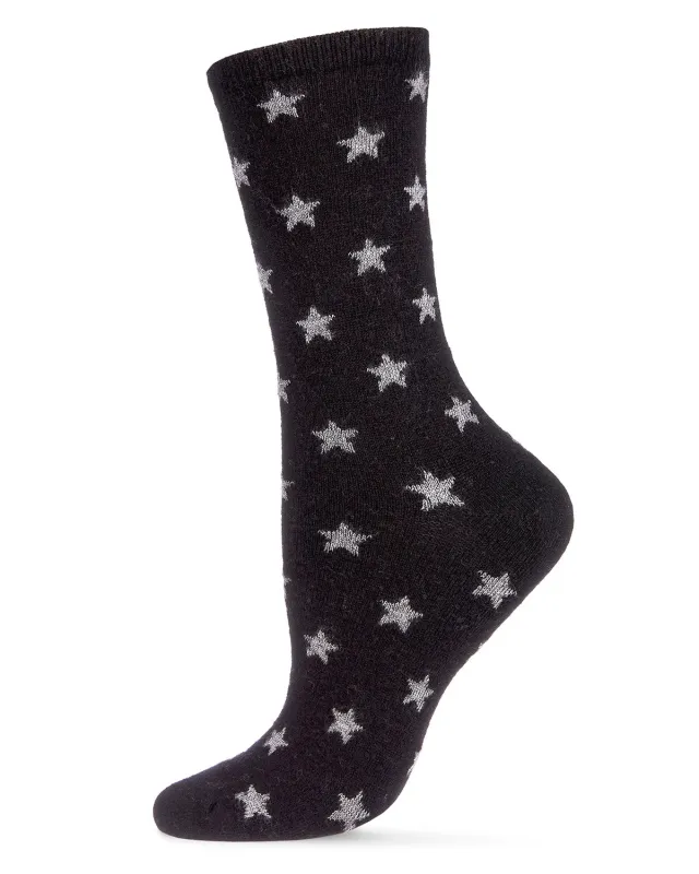 Women's Intergalactic Stars Cashmere Blend Crew Socks sold by MeMoi
