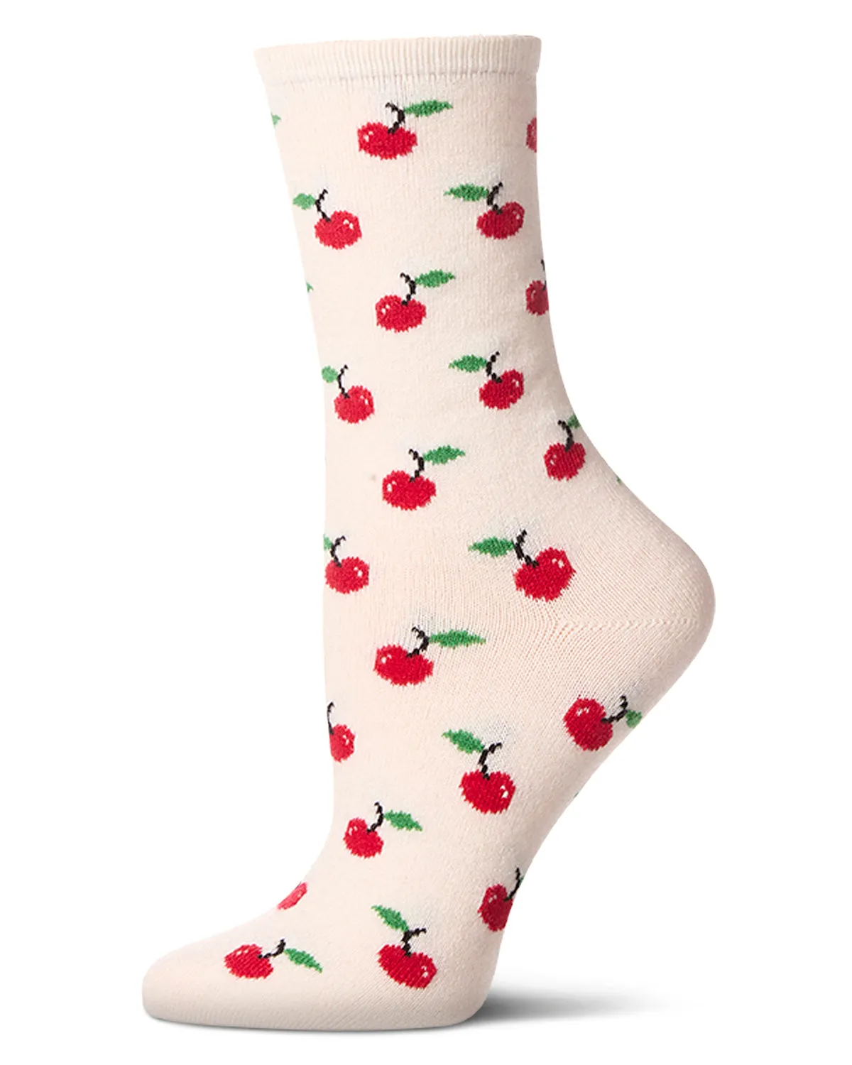 Women's Cherry On Top Cashmere Blend Crew Socks sold by MeMoi product image thumbnail 2