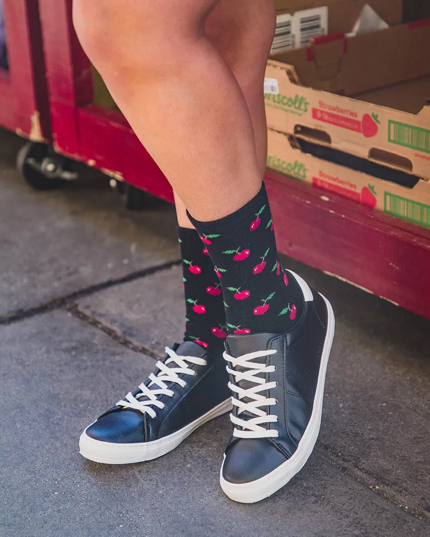 Women's Cherry On Top Cashmere Blend Crew Socks sold by MeMoi product image thumbnail 3