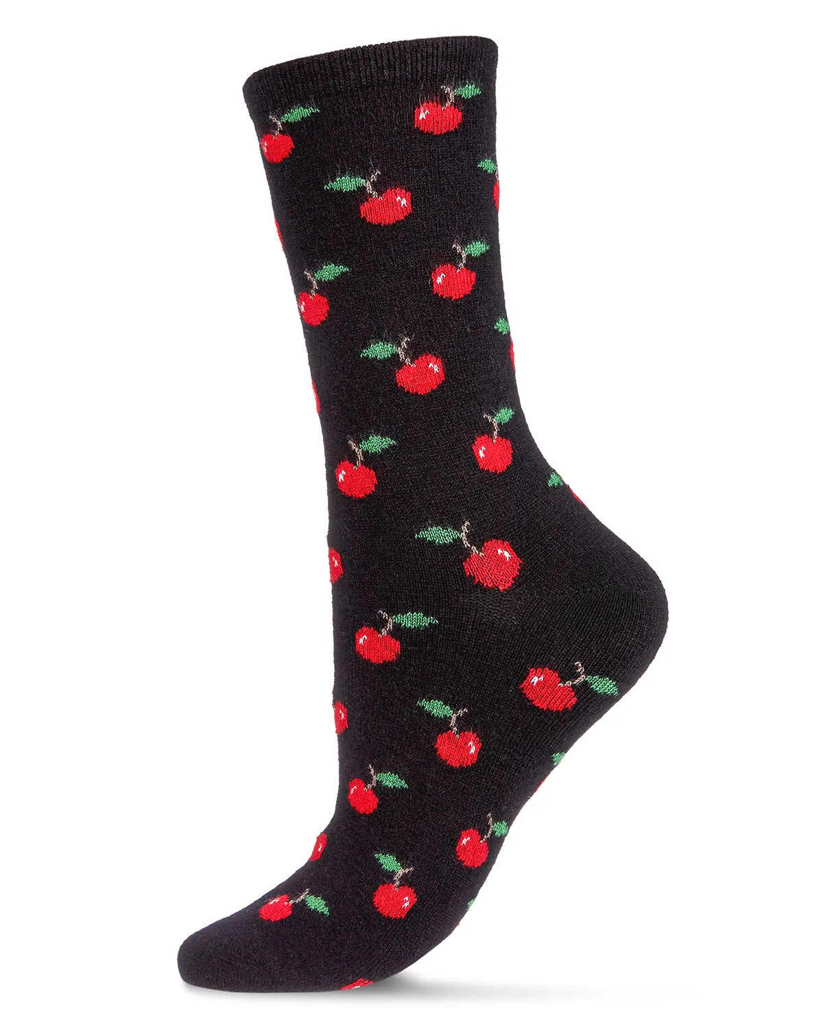 Women's Cherry On Top Cashmere Blend Crew Socks sold by MeMoi