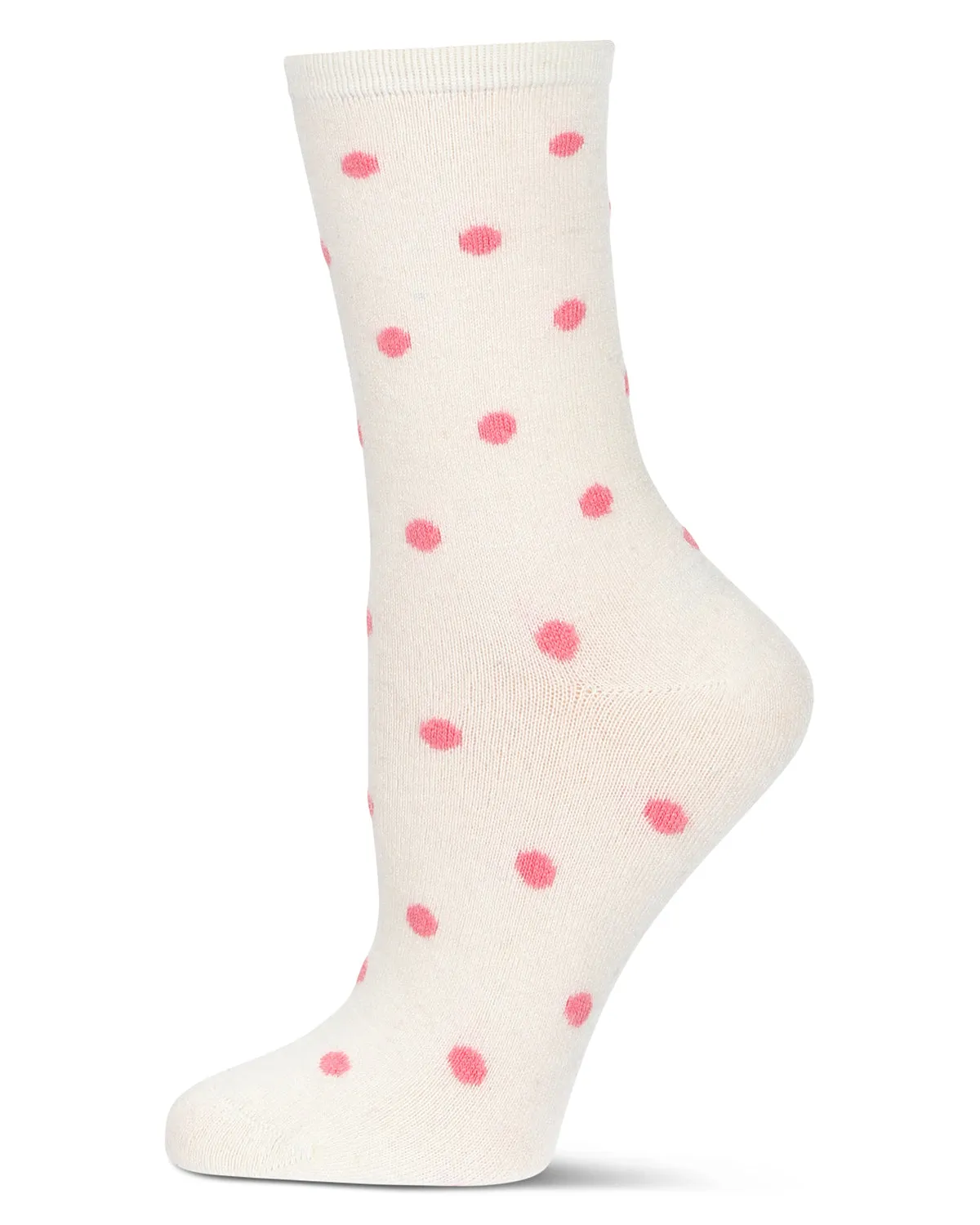 Women's Pretty in Polka Dots Cashmere Blend Crew Socks sold by MeMoi product image thumbnail 2
