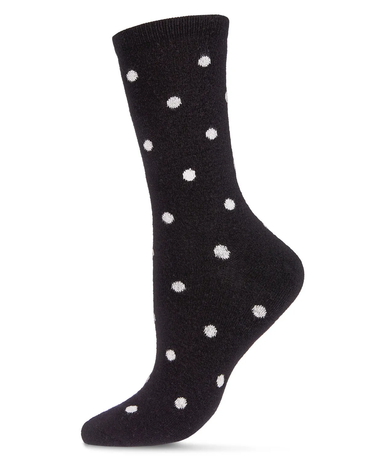 Women's Pretty in Polka Dots Cashmere Blend Crew Socks sold by MeMoi
