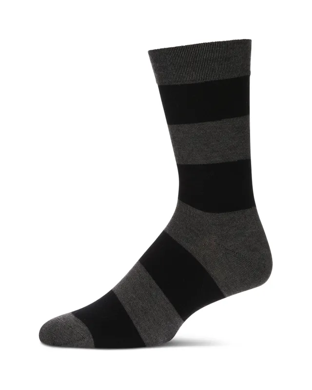 Men's Rugby Striped Luxuriously Soft Cashmere Blend Crew Socks sold by MeMoi