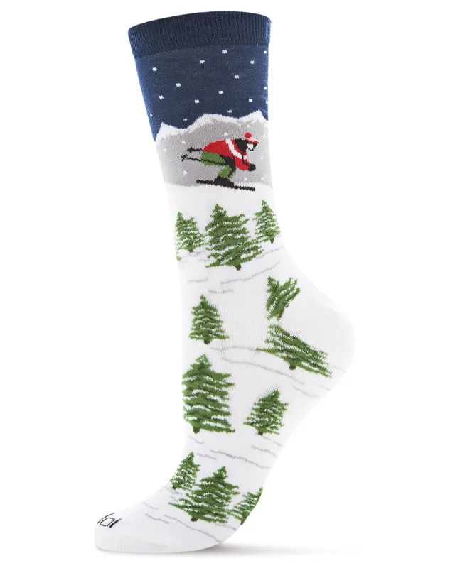 Women's Winter Wonderland Holiday Bamboo Blend Crew Socks sold by MeMoi