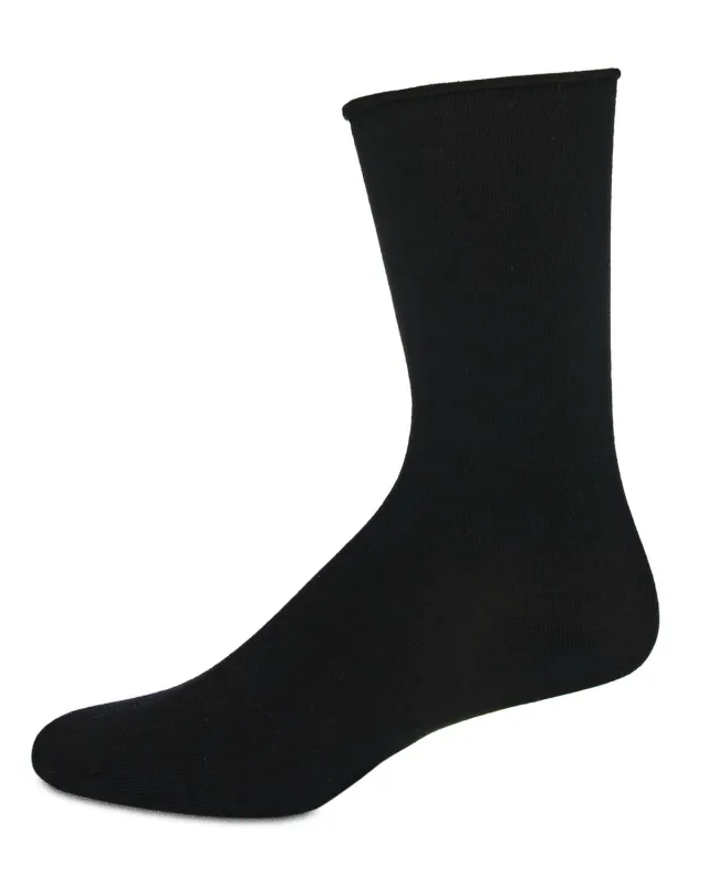 Women's Essential Roll Cuff Bamboo Blend Crew Socks sold by MeMoi