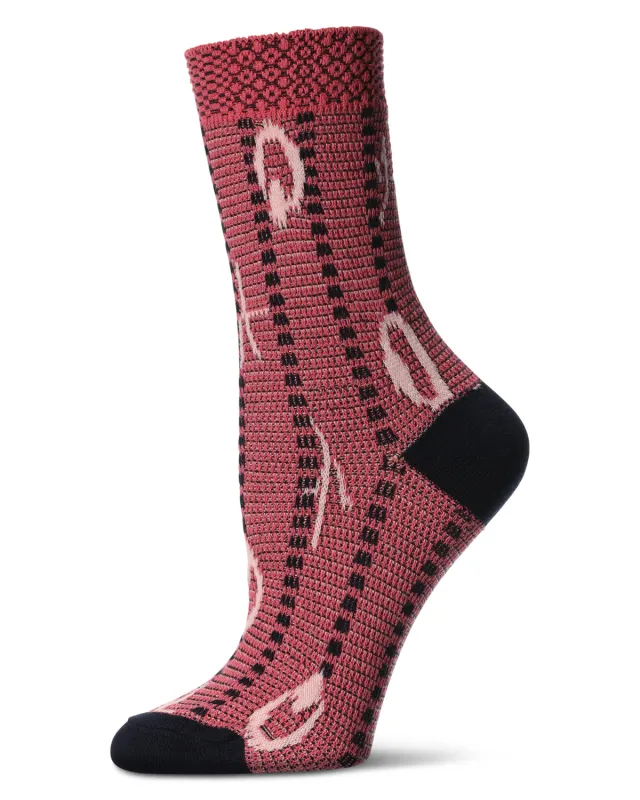 Women's Beautiful Peacock Pattern Soft-Fit Crew Sock made by MeMoi