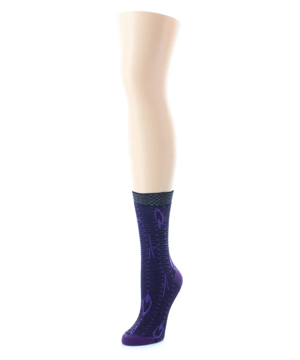 Women's Beautiful Peacock Pattern Soft-Fit Crew Sock sold by MeMoi product image thumbnail 3