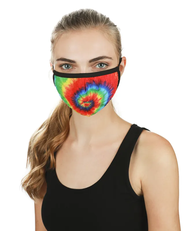 Tie Dye Fashion Face Covering with 5-Layer Filter Inserts sold by MeMoi