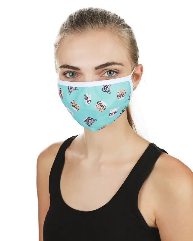 Studious Cats Fashion Face Covering with 5-Layer Filter Inserts sold by MeMoi