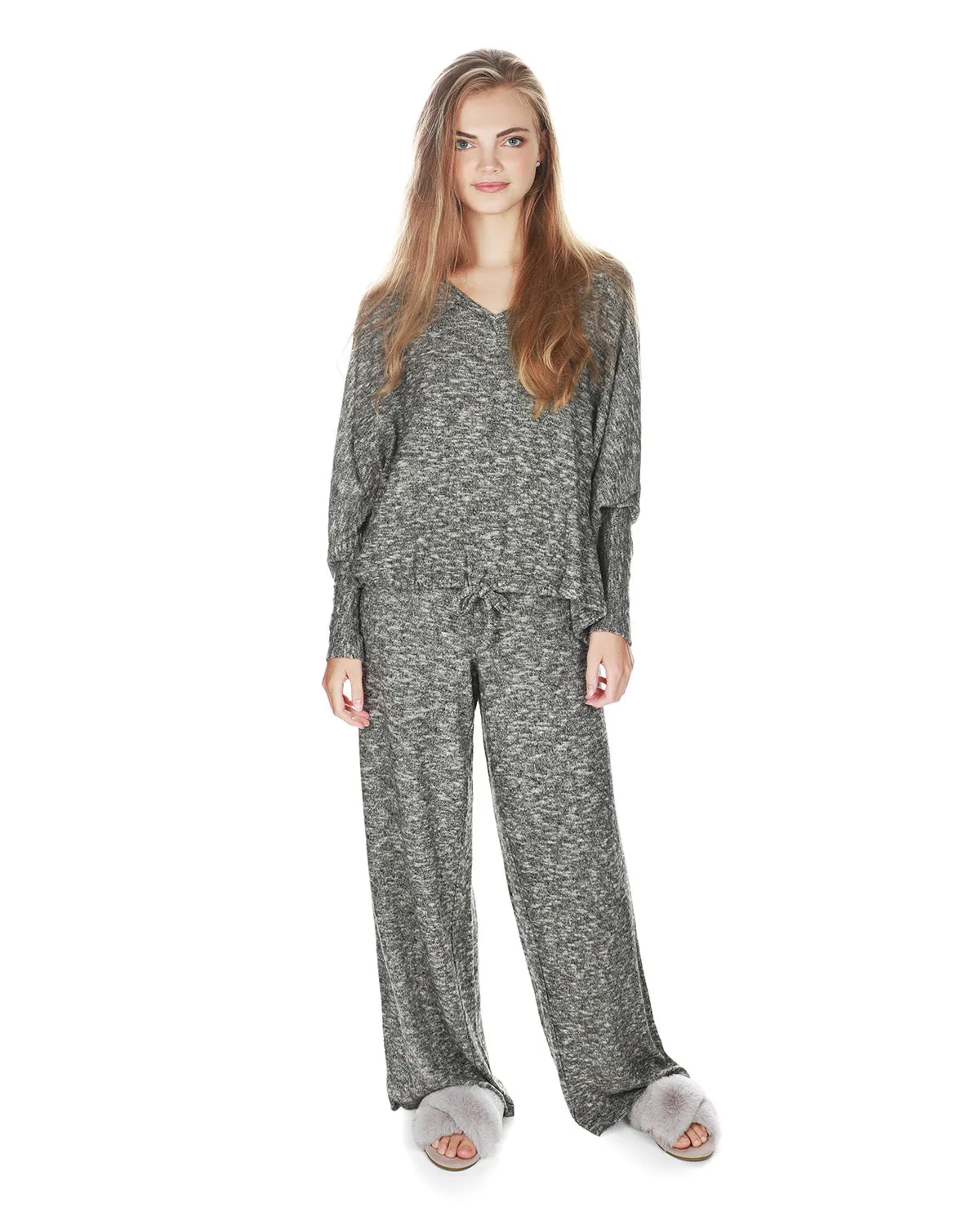 Women's Hacci Wide Leg Soft Lightweight Lounge Pants sold by MeMoi