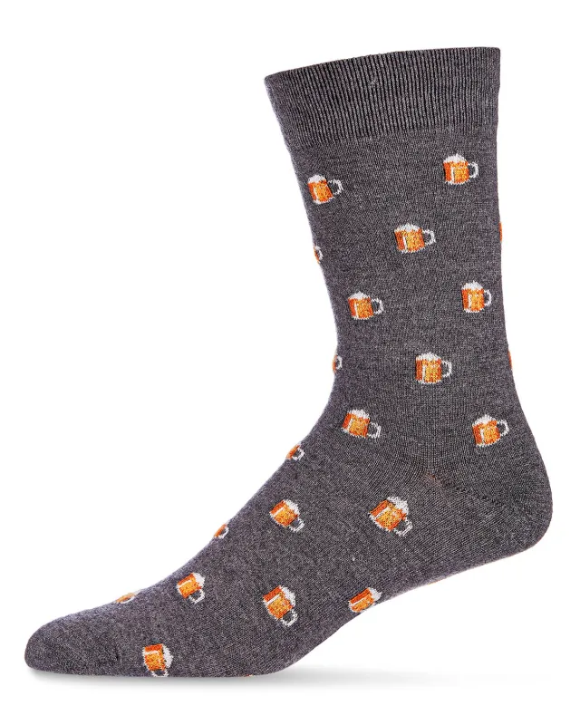 Men's Beer Mugs Luxuriously Soft Cashmere Blend Crew Socks sold by MeMoi