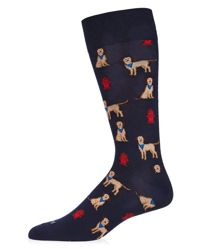 Men's Fire Hydrant Dog Bamboo Blend Novelty Crew Sock sold by MeMoi