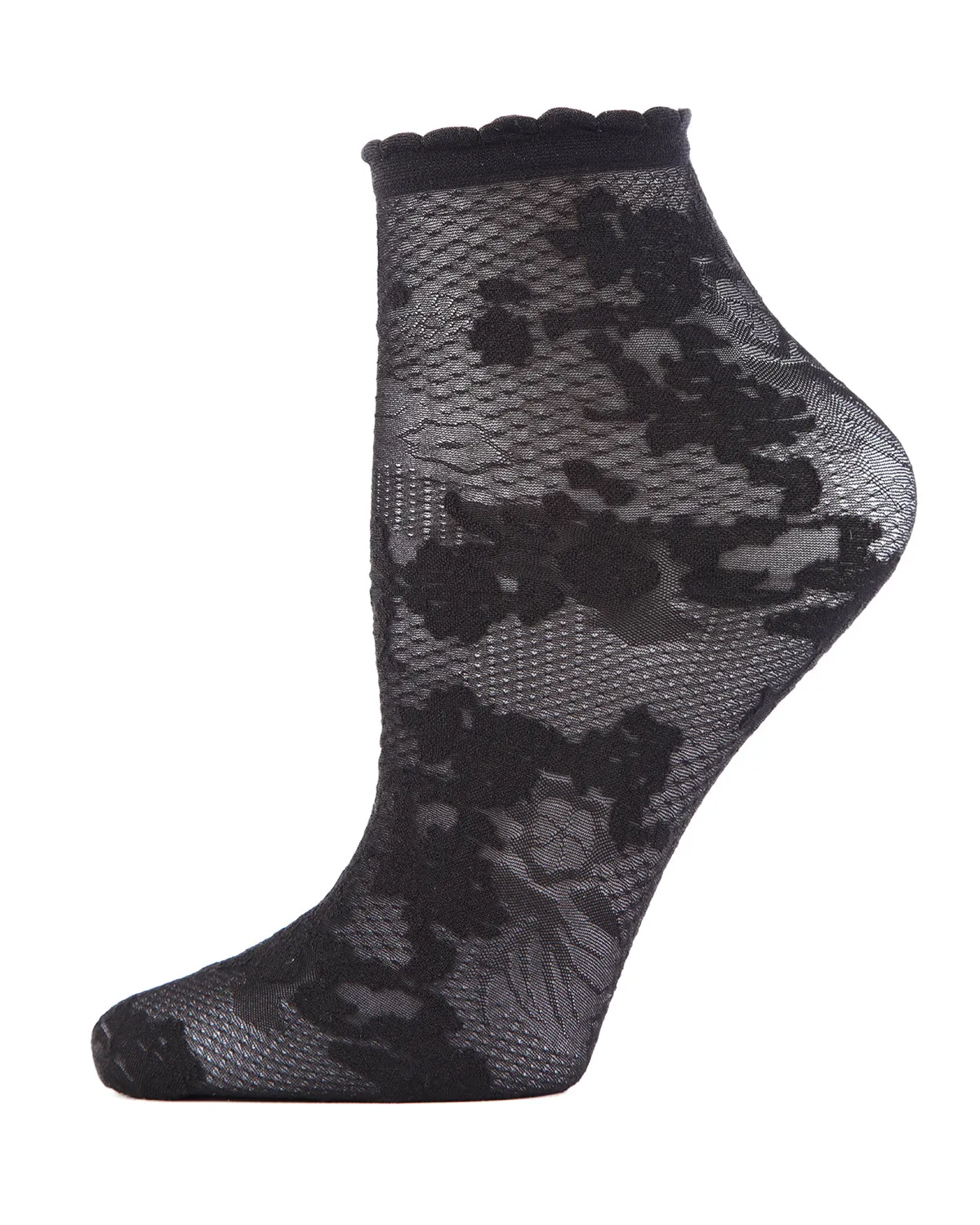 Natori Scarlet Lace Sheer Shortie Socks sold by MeMoi