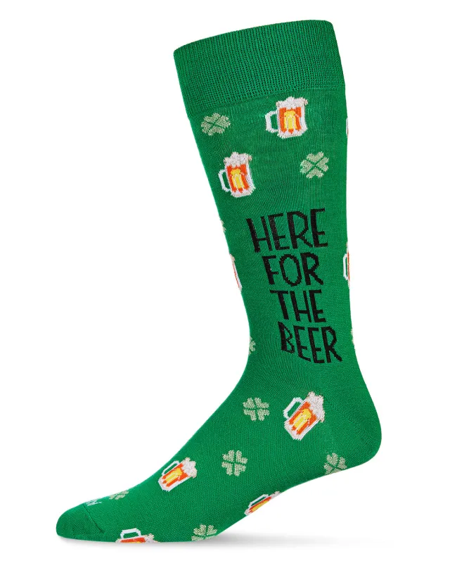 Men's Here for The Beer St. Patrick's Day Novelty Crew Sock sold by MeMoi