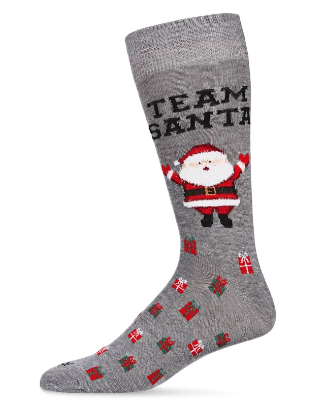 Men's Team Santa and Gifts Holiday Novelty Crew Sock sold by MeMoi