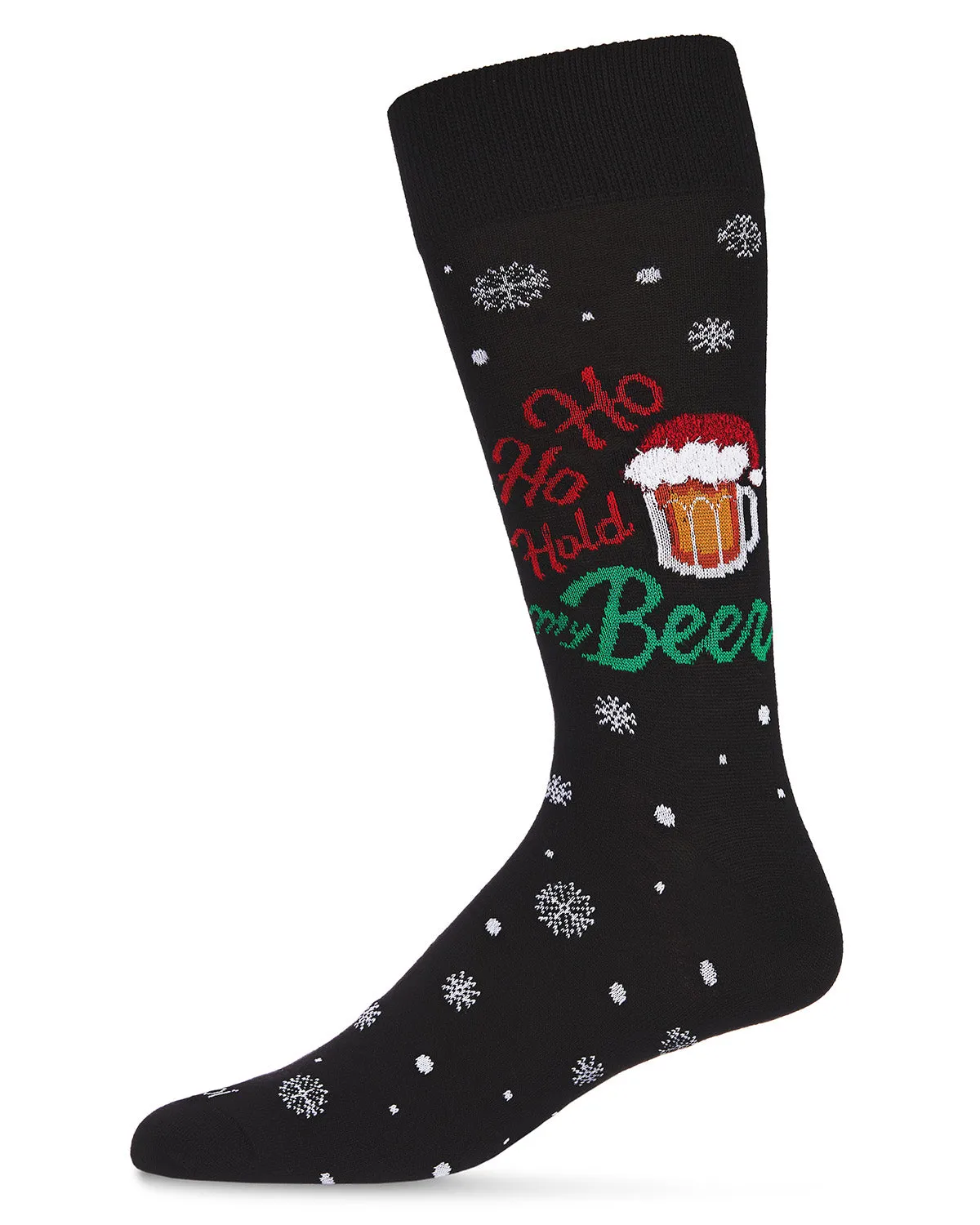 Men's Ho Ho Hold My Beer Holiday Novelty Crew Socks sold by MeMoi