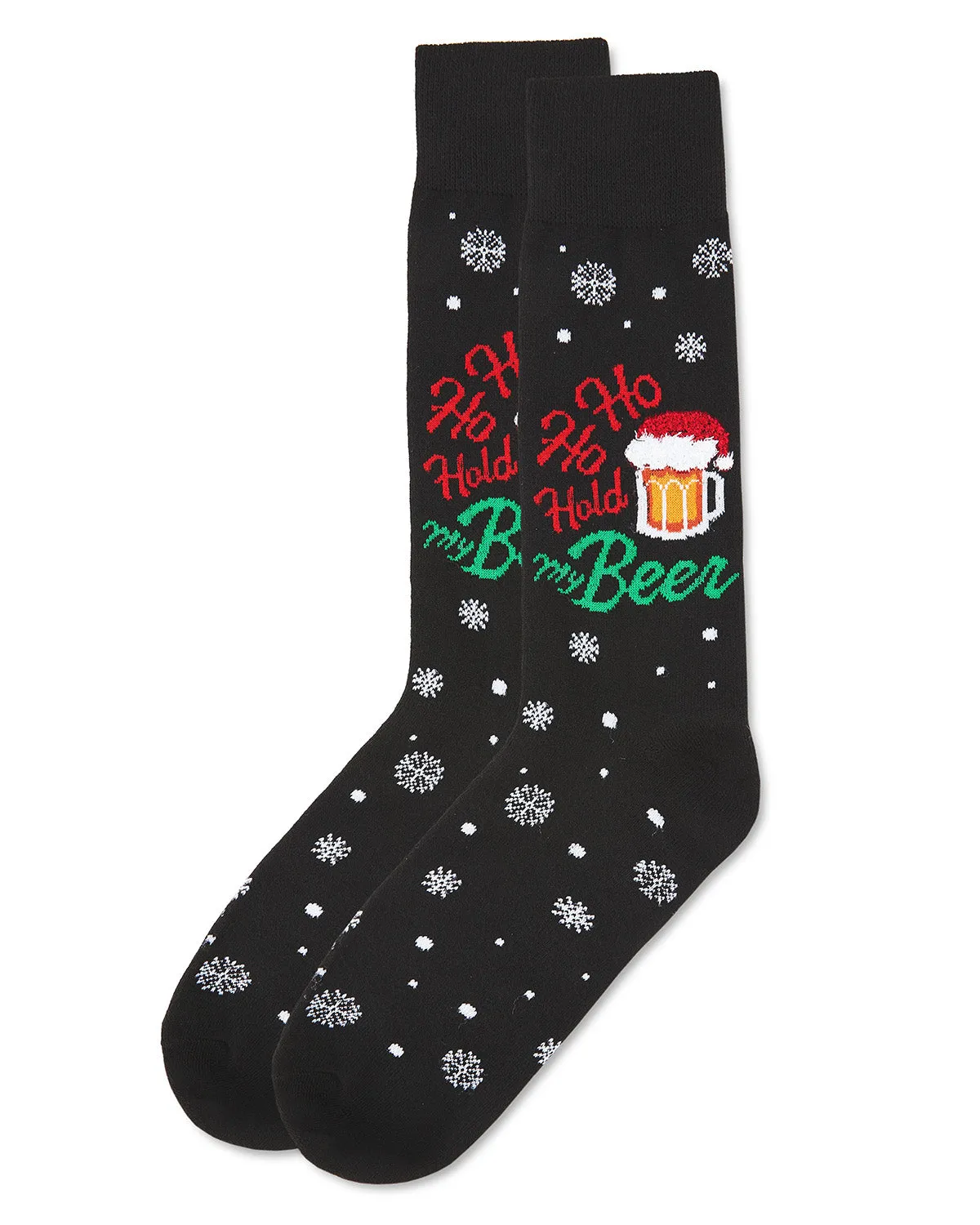 Men's Ho Ho Hold My Beer Holiday Novelty Crew Socks sold by MeMoi product image thumbnail 3