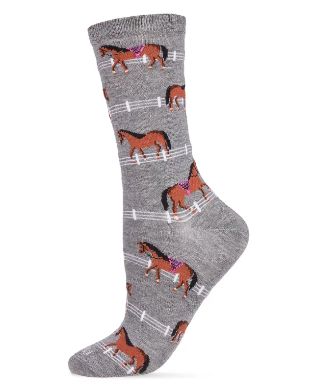 Show Pony Bamboo Blend Crew Socks sold by MeMoi