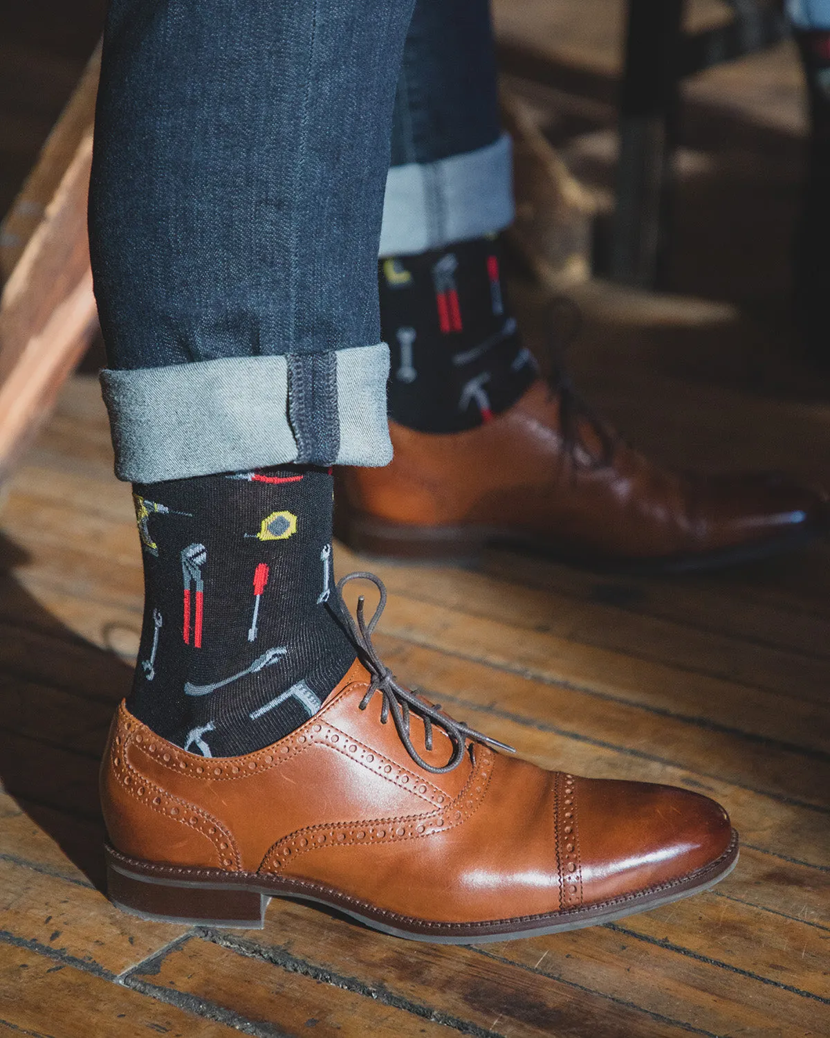 Men's "Tool Bench" Rayon from Bamboo Blend Novelty Crew Sock sold by MeMoi product image thumbnail 2