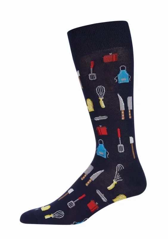 Men's Kitchen Crew Bamboo Blend Novelty Crew Sock sold by MeMoi